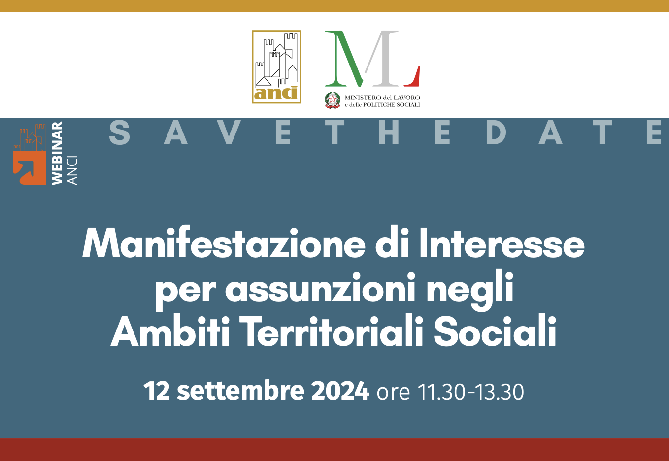 Webinar sulla Manifestazione di interesse per assunzioni negli Ambiti Territoriali Sociali